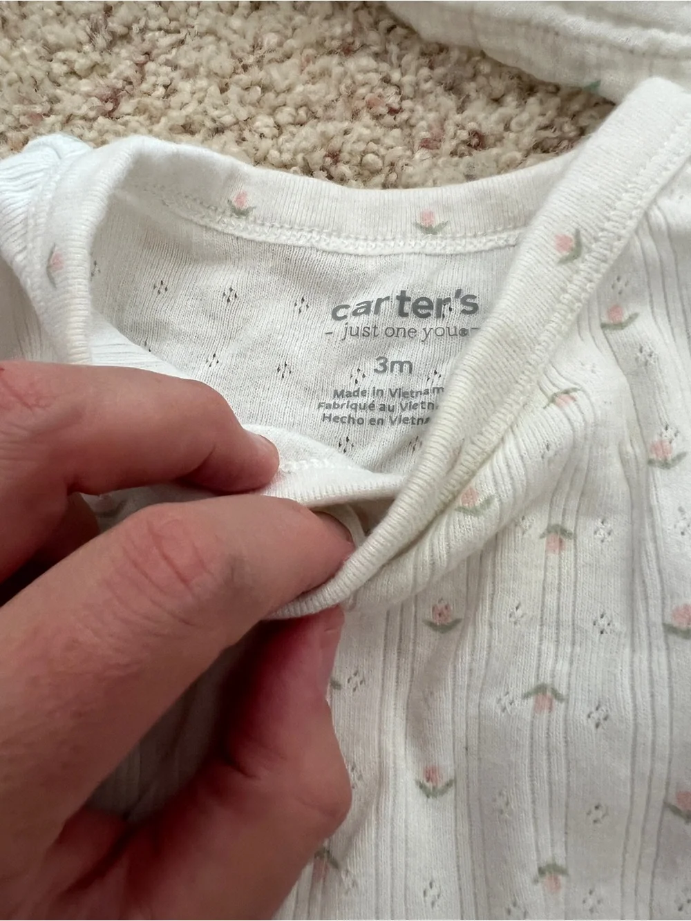 Carter's Floral & Solid Baby Clothing Set — Pink, White, Blue